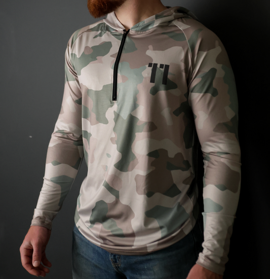 Quarter Zip Camo Performance Hoodie